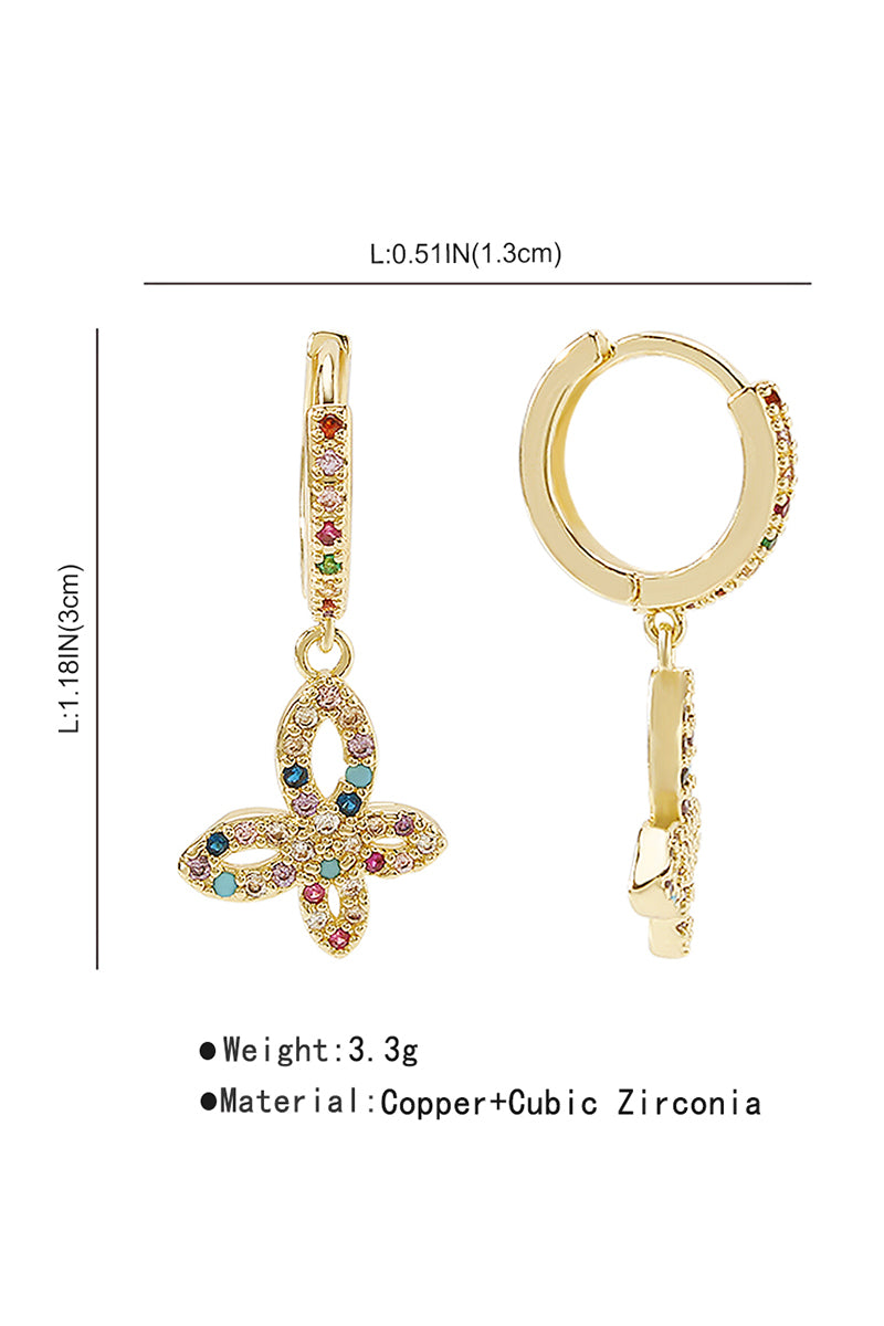 18K Gold Plated Copper Rainbow Butterfly Earrings medyjewelry