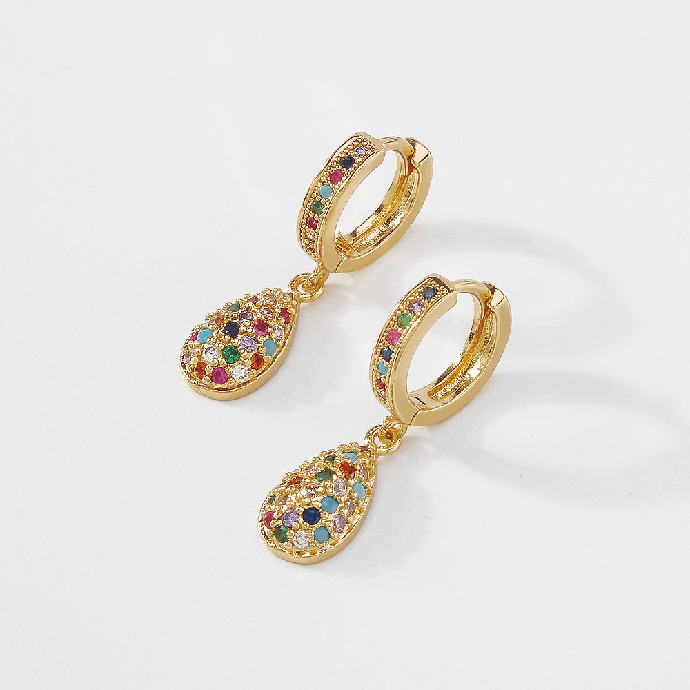 18K Gold Plated Copper Rivets & Vertical Bar Drop Earrings medyjewelry